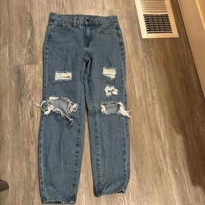 🍀RSQ Blue Straight Leg Distressed Jeans